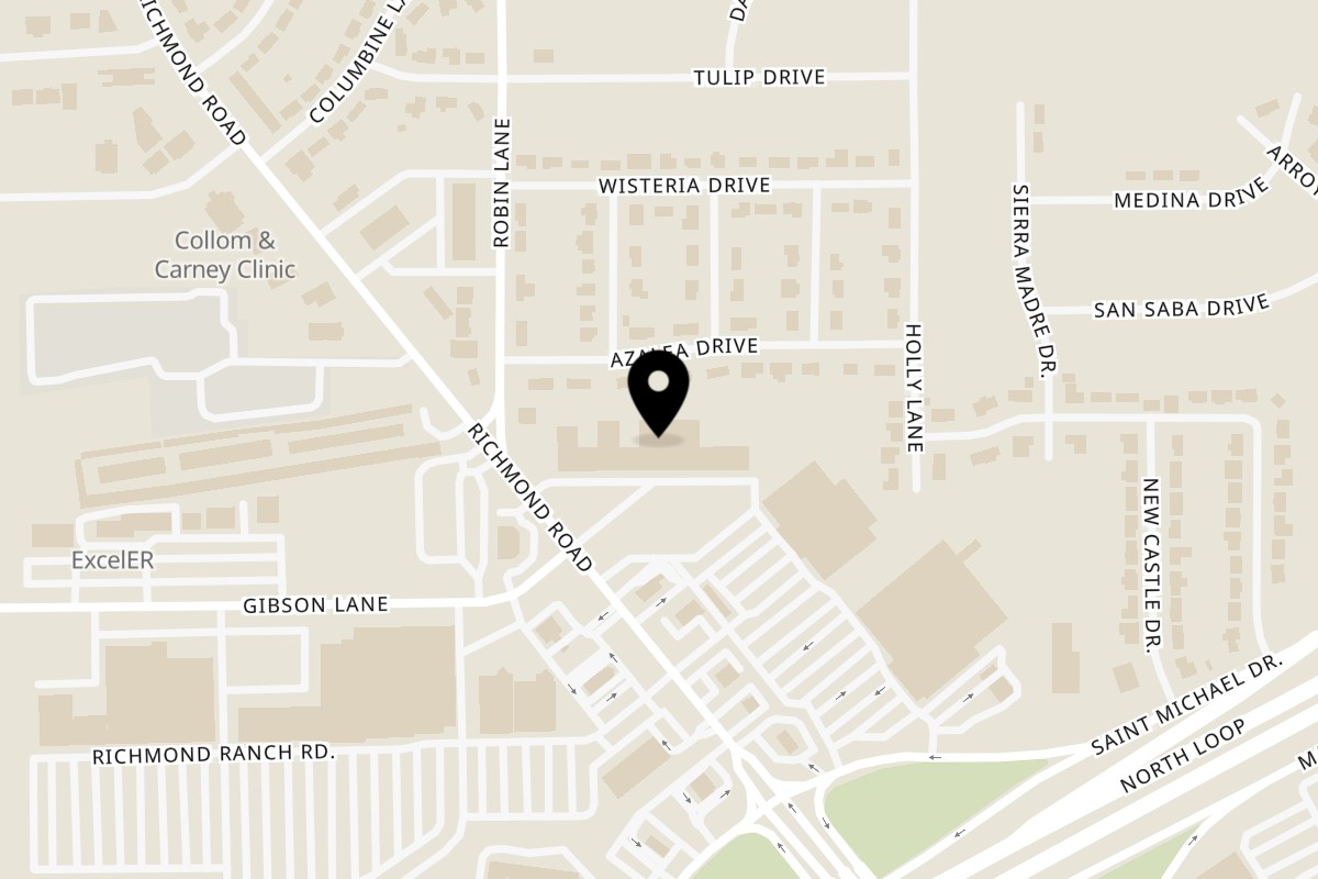Map showing the location of Oh-K Dog Egg Toast & K Town Grill on 2700 Richmond Road in Texarkana